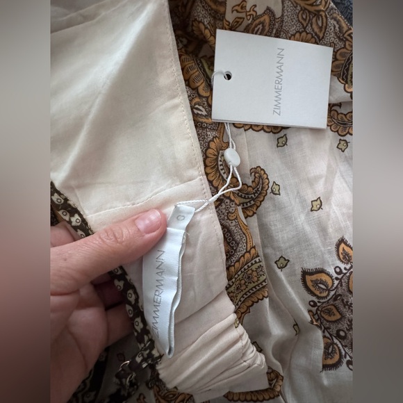 Zimmermann Cream and Brown Paisley Maxi dress - Picture 9 of 9